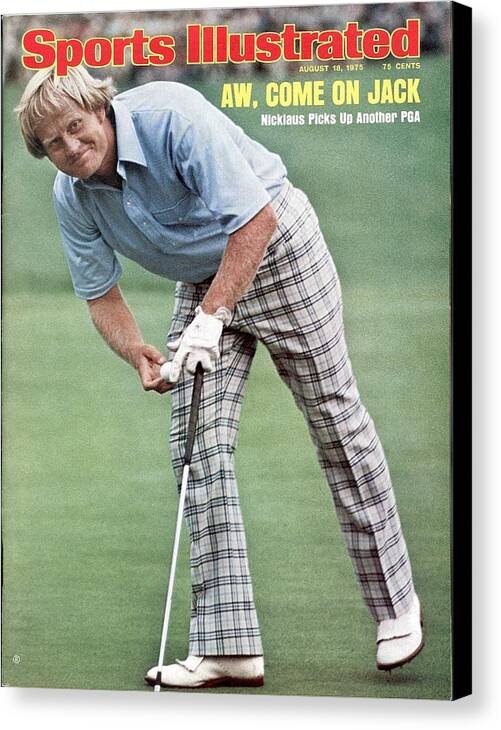 Magazine Cover Canvas Print featuring the photograph Jack Nicklaus, 1975 Pga Championship Sports Illustrated Cover by Sports Illustrated