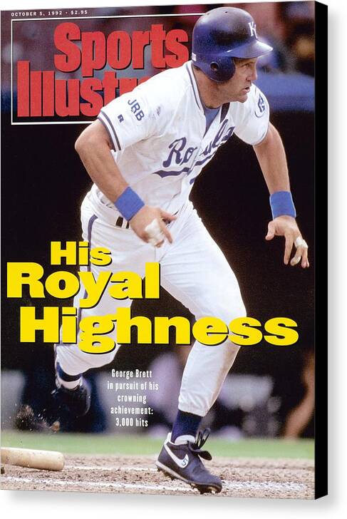 Magazine Cover Canvas Print featuring the photograph Kansas City Royals George Brett... Sports Illustrated Cover by Sports Illustrated