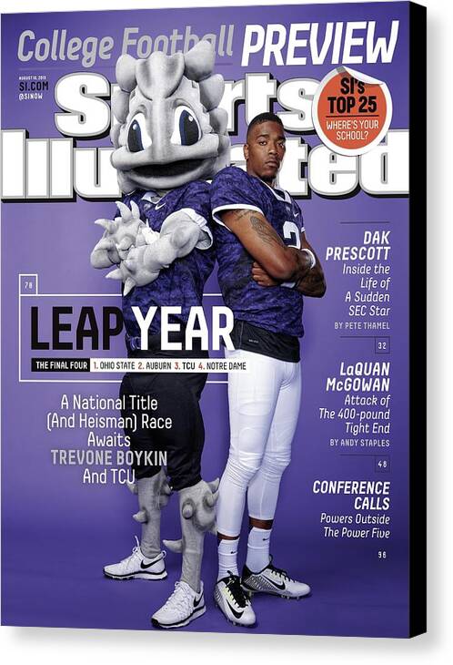 Magazine Cover Canvas Print featuring the photograph Leap Year 2015 College Football Preview Issue Sports Illustrated Cover by Sports Illustrated