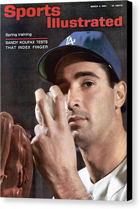 Magazine Cover Canvas Print featuring the photograph Los Angeles Dodgers Sandy Koufax Sports Illustrated Cover by Sports Illustrated