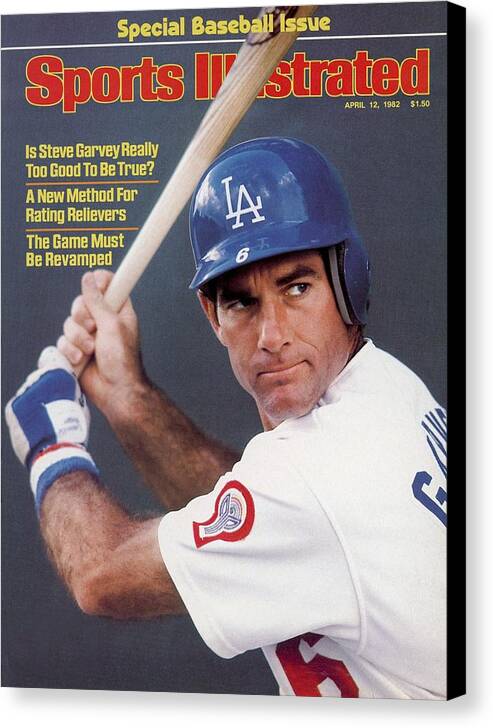Magazine Cover Canvas Print featuring the photograph Los Angeles Dodgers Steve Garvey Sports Illustrated Cover by Sports Illustrated