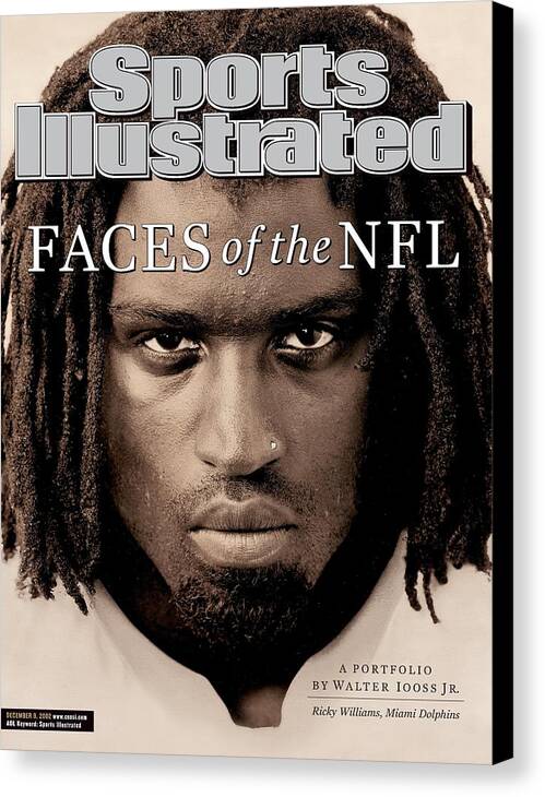 Magazine Cover Canvas Print featuring the photograph Miami Dolphins Ricky Williams Sports Illustrated Cover by Sports Illustrated