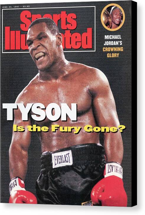Magazine Cover Canvas Print featuring the photograph Mike Tyson Is The Fury Gone Sports Illustrated Cover by Sports Illustrated