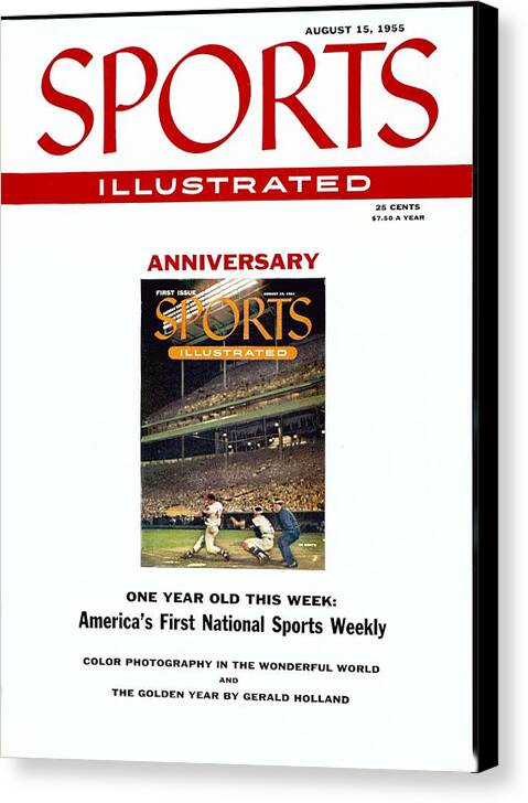 Magazine Cover Canvas Print featuring the photograph Milwaukee Braves Eddie Mathews Sports Illustrated Cover by Sports Illustrated