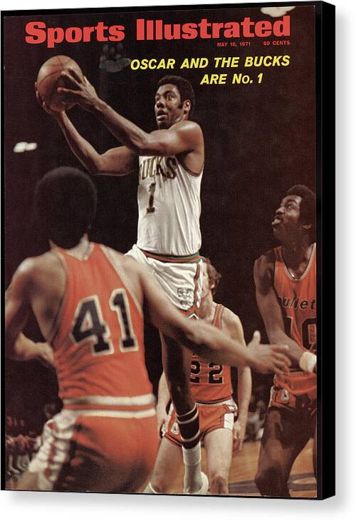 Oscar Robertson Canvas Print featuring the photograph Milwaukee Bucks Oscar Robertson, 1971 Nba Finals Sports Illustrated Cover by Sports Illustrated