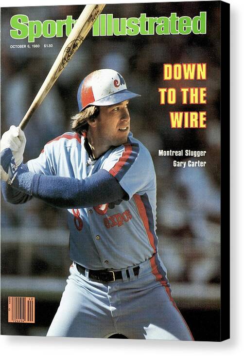 Magazine Cover Canvas Print featuring the photograph Montreal Expos Gary Carter... Sports Illustrated Cover by Sports Illustrated