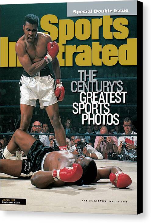 Magazine Cover Canvas Print featuring the photograph Muhammad Ali, 1965 World Heavyweight Title Sports Illustrated Cover by Sports Illustrated