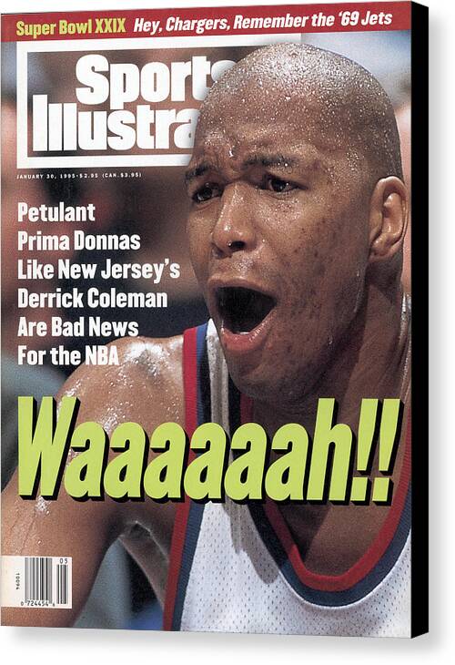 Magazine Cover Canvas Print featuring the photograph New Jersey Nets Derrick Coleman Sports Illustrated Cover by Sports Illustrated