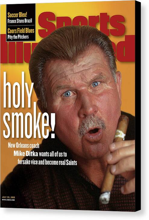 Magazine Cover Canvas Print featuring the photograph New Orleans Saints Coach Mike Ditka Sports Illustrated Cover by Sports Illustrated
