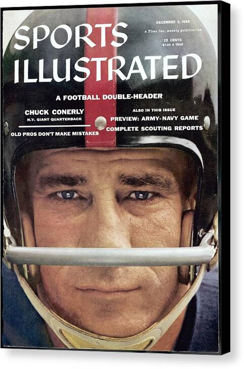 Magazine Cover Canvas Print featuring the photograph New York Giants Chuck Conerly Sports Illustrated Cover by Sports Illustrated
