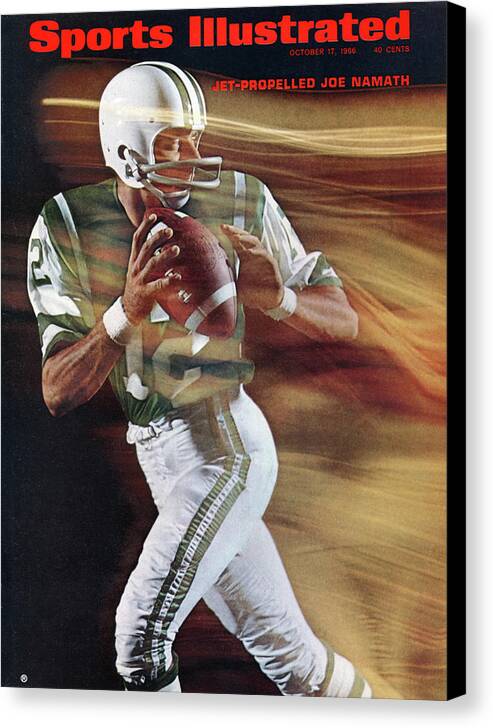 People Canvas Print featuring the photograph New York Jets Qb Joe Namath Sports Illustrated Cover by Sports Illustrated
