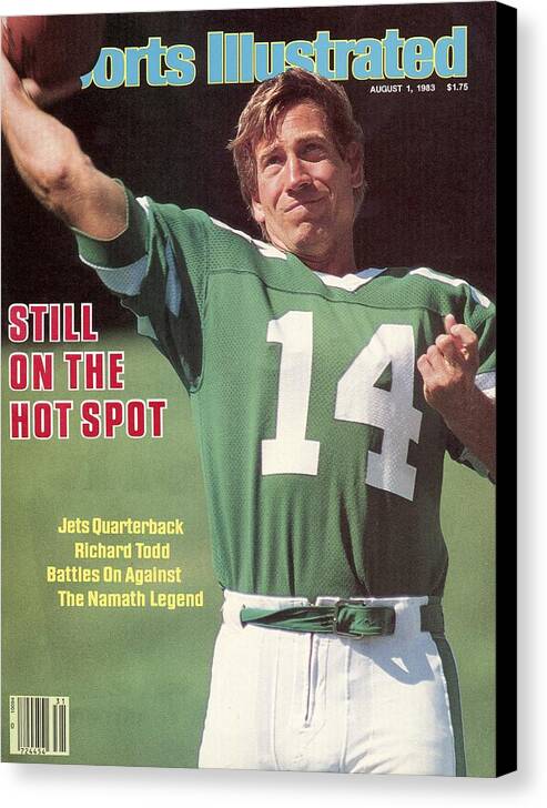 Magazine Cover Canvas Print featuring the photograph New York Jets Qb Richard Todd... Sports Illustrated Cover by Sports Illustrated