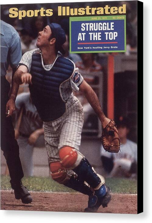 Magazine Cover Canvas Print featuring the photograph New York Mets Jerry Grote... Sports Illustrated Cover by Sports Illustrated