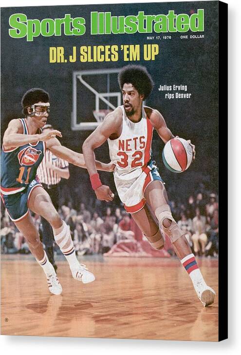 Julius Erving Canvas Print featuring the photograph New York Nets Julius Erving, 1976 Aba Championship Sports Illustrated Cover by Sports Illustrated