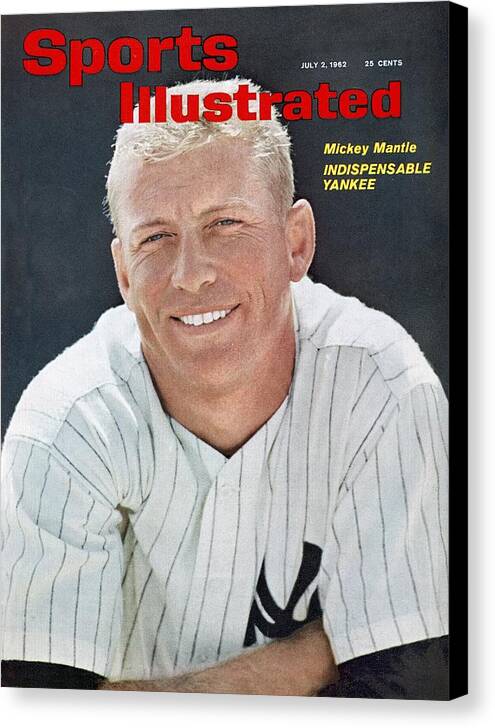 Magazine Cover Canvas Print featuring the photograph New York Yankees Mickey Mantle Sports Illustrated Cover by Sports Illustrated