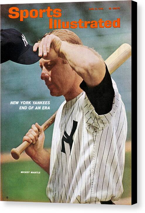 Magazine Cover Canvas Print featuring the photograph New York Yankees Mickey Mantle Sports Illustrated Cover by Sports Illustrated