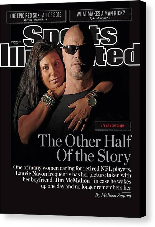 Magazine Cover Canvas Print featuring the photograph Nfl Concussions The Other Half Of The Story Sports Illustrated Cover by Sports Illustrated