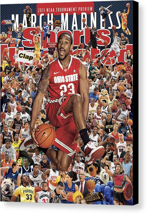 Sports Court Canvas Print featuring the photograph Ohio State University David Lighty, 2011 March Madness Sports Illustrated Cover by Sports Illustrated