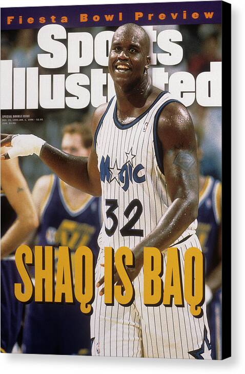 Magazine Cover Canvas Print featuring the photograph Orlando Magic Shaquille Oneal... Sports Illustrated Cover by Sports Illustrated