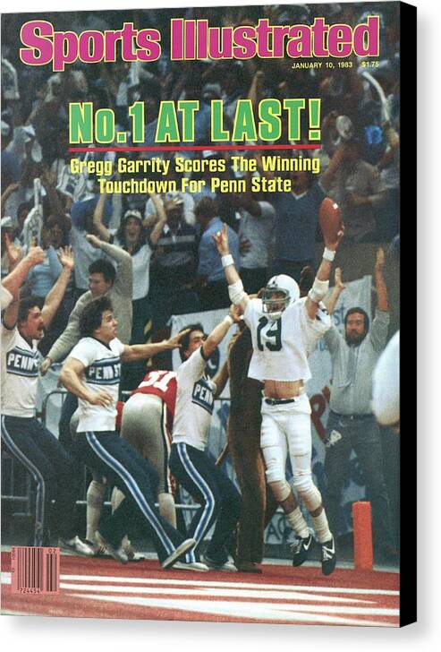 1980-1989 Canvas Print featuring the photograph Penn State Gregg Garrity, 1983 Sugar Bowl Sports Illustrated Cover by Sports Illustrated