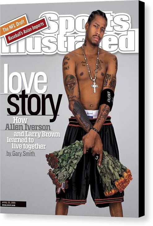 Magazine Cover Canvas Print featuring the photograph Philadelphia 76ers Allen Iverson Sports Illustrated Cover by Sports Illustrated