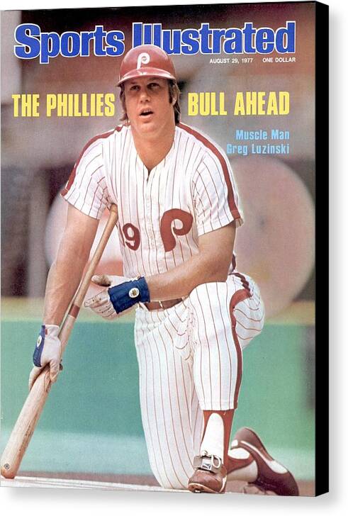 Magazine Cover Canvas Print featuring the photograph Philadelphia Phillies Greg Luzinski... Sports Illustrated Cover by Sports Illustrated
