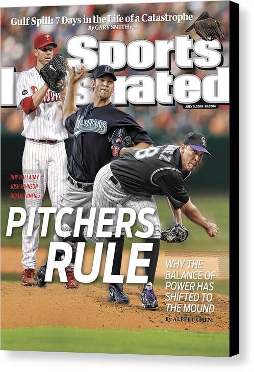 Magazine Cover Canvas Print featuring the photograph Pitchers Rule Why The Balance Of Power Has Shifted To The Sports Illustrated Cover by Sports Illustrated