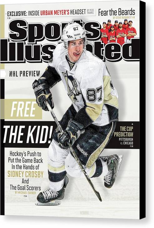 Magazine Cover Canvas Print featuring the photograph Pittsburgh Penguins Sidney Crosby, 2013-14 Nhl Hockey Sports Illustrated Cover by Sports Illustrated