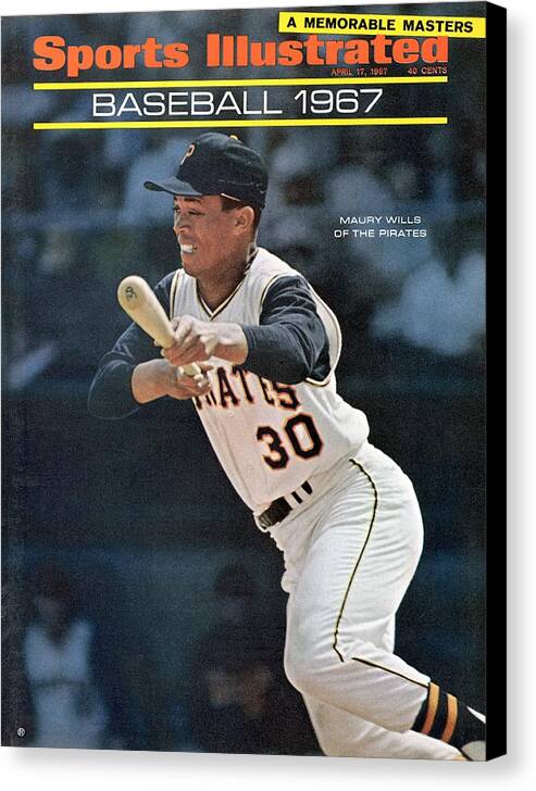 Magazine Cover Canvas Print featuring the photograph Pittsburgh Pirates Maury Wills... Sports Illustrated Cover by Sports Illustrated