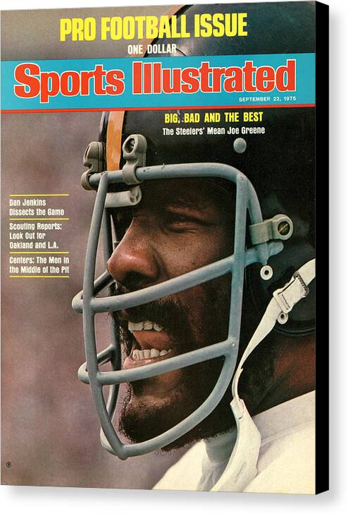 Magazine Cover Canvas Print featuring the photograph Pittsburgh Steelers Joe Greene Sports Illustrated Cover by Sports Illustrated