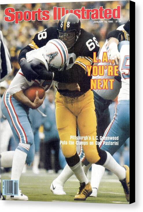 Playoffs Canvas Print featuring the photograph Pittsburgh Steelers L.c. Greenwood, 1980 Afc Championship Sports Illustrated Cover by Sports Illustrated