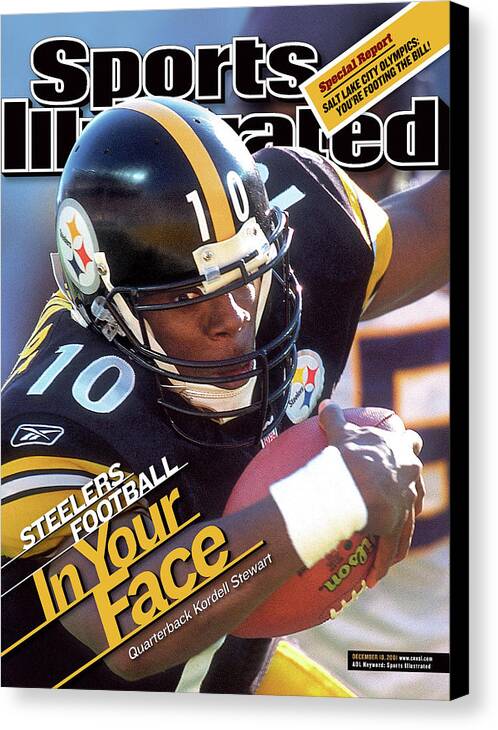 Magazine Cover Canvas Print featuring the photograph Pittsburgh Steelers Qb Kordell Stewart Sports Illustrated Cover by Sports Illustrated