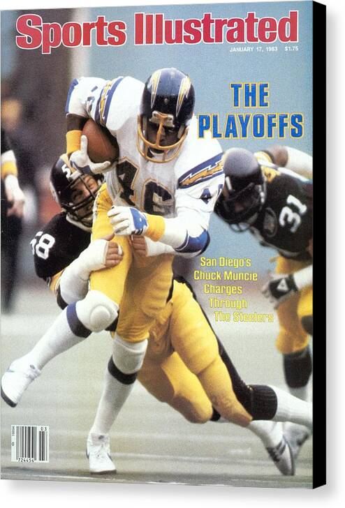 Playoffs Canvas Print featuring the photograph San Diego Chargers Chuck Muncie, 1983 Afc Playoffs Sports Illustrated Cover by Sports Illustrated