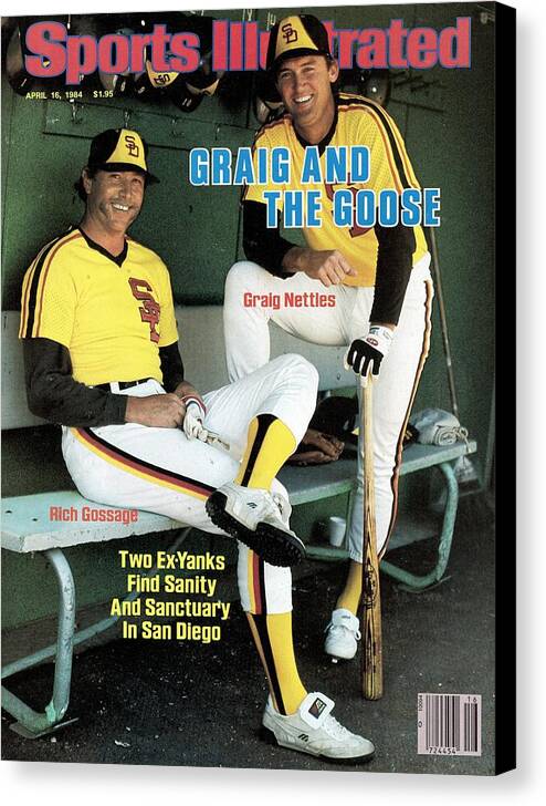 1980-1989 Canvas Print featuring the photograph San Diego Padres Goose Gossage And Graig Nettles Sports Illustrated Cover by Sports Illustrated
