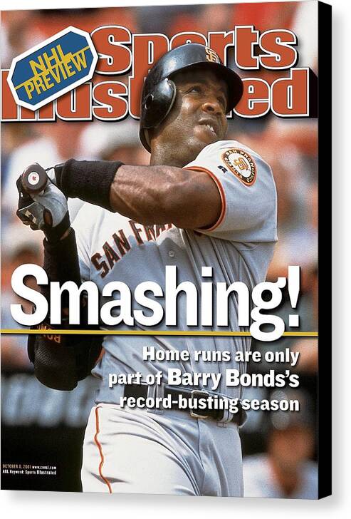 Magazine Cover Canvas Print featuring the photograph San Francisco Giants Barry Bonds... Sports Illustrated Cover by Sports Illustrated