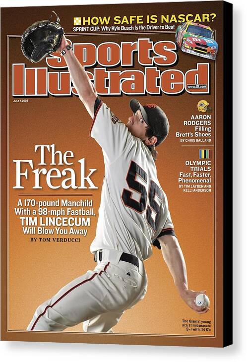 Tim Lincecum Canvas Print featuring the photograph San Francisco Giants Tim Lincecum Sports Illustrated Cover by Sports Illustrated