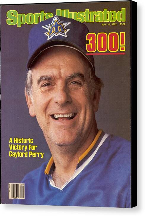Magazine Cover Canvas Print featuring the photograph Seattle Mariners Gaylord Perry Sports Illustrated Cover by Sports Illustrated