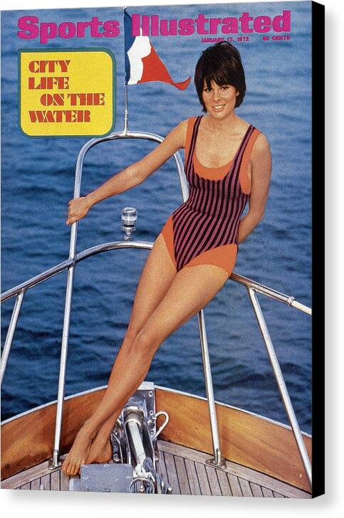 Social Issues Canvas Print featuring the photograph Sheila Roscoe Swimsuit 1972 Sports Illustrated Cover by Sports Illustrated