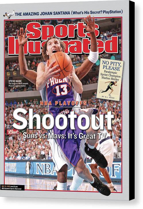 Jason Terry Canvas Print featuring the photograph Shootout Nba Playoffs, Suns Vs. Mavs Its Great Tv Sports Illustrated Cover by Sports Illustrated