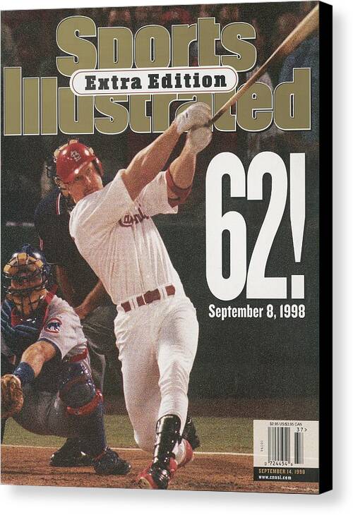 St. Louis Cardinals Canvas Print featuring the photograph St. Louis Cardinals Mark Mcgwire, Baseball Sports Illustrated Cover by Sports Illustrated