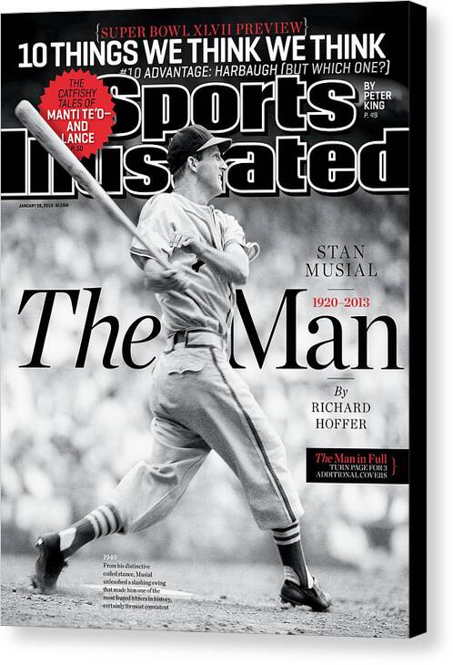 St. Louis Cardinals Canvas Print featuring the photograph Stan Musial, The Man 1920 - 2013 Sports Illustrated Cover by Sports Illustrated