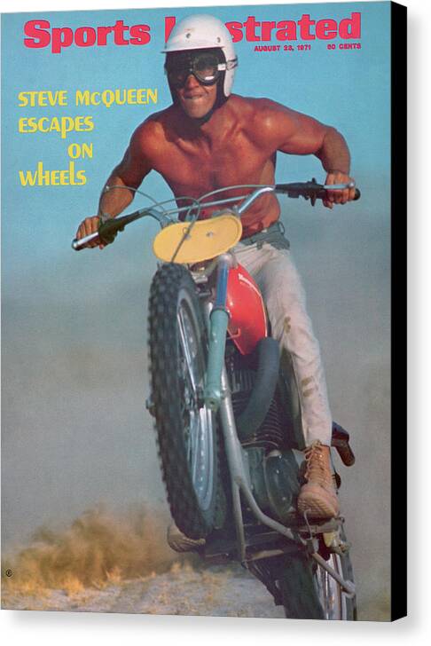 Magazine Cover Canvas Print featuring the photograph Steve Mcqueen, Motocross Sports Illustrated Cover by Sports Illustrated