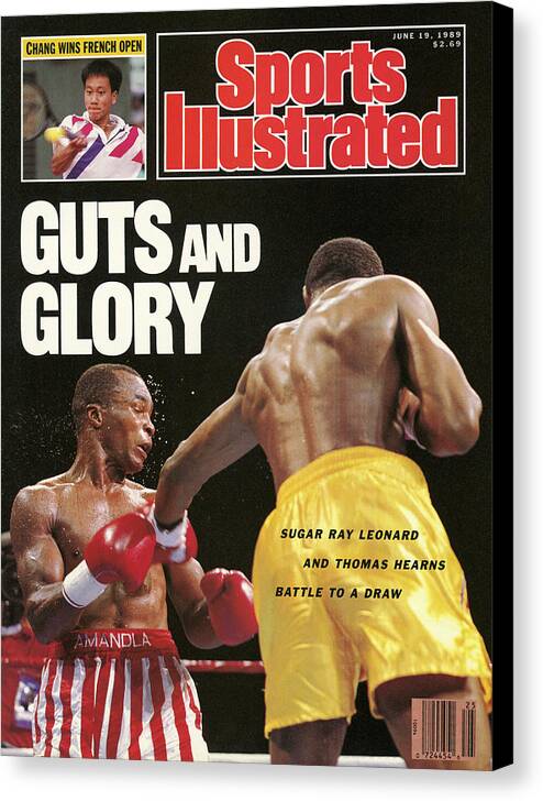 1980-1989 Canvas Print featuring the photograph Sugar Ray Leonard, 1989 Wbc Wbo Super Middleweight Title Sports Illustrated Cover by Sports Illustrated