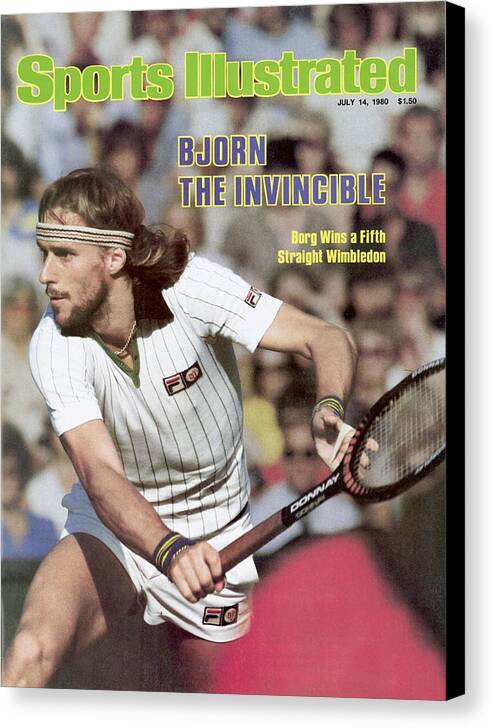 1980-1989 Canvas Print featuring the photograph Sweden Bjorn Borg, 1980 Wimbledon Sports Illustrated Cover by Sports Illustrated