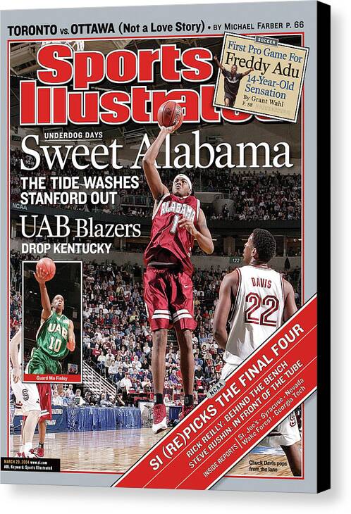 Magazine Cover Canvas Print featuring the photograph Sweet Alabama The Tide Washes Stanford Out Sports Illustrated Cover by Sports Illustrated