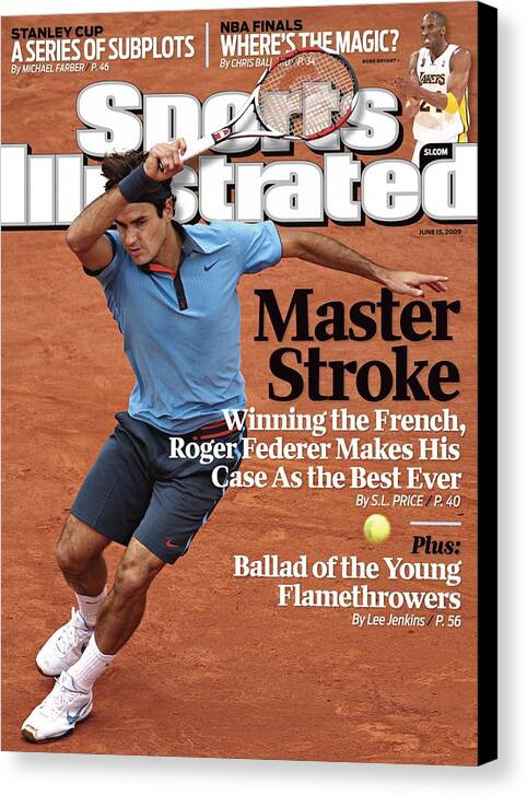 Tennis Canvas Print featuring the photograph Switzerland Roger Federer, 2009 French Open Sports Illustrated Cover by Sports Illustrated