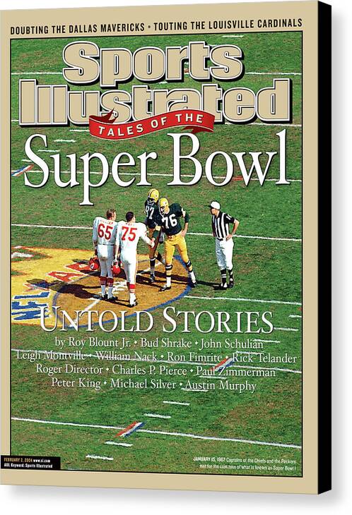 Magazine Cover Canvas Print featuring the photograph Tales Of The Super Bowl Untold Stories Sports Illustrated Cover by Sports Illustrated