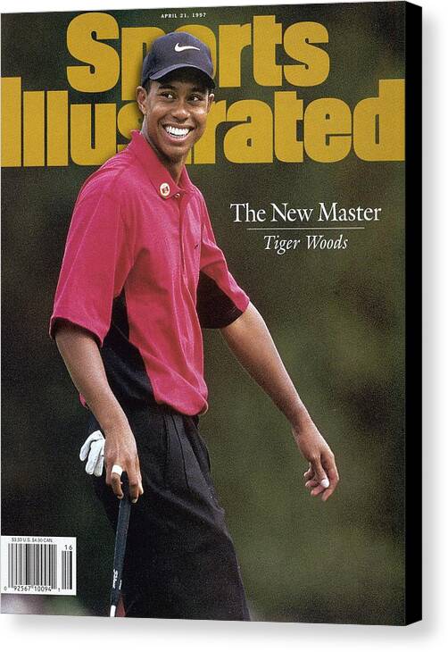 Magazine Cover Canvas Print featuring the photograph Tiger Woods, 1997 Masters Sports Illustrated Cover by Sports Illustrated
