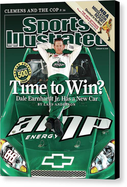 Magazine Cover Canvas Print featuring the photograph Time To Win Dale Earnhardt Jr. Has A New Car, 2008 Nascar Sports Illustrated Cover by Sports Illustrated