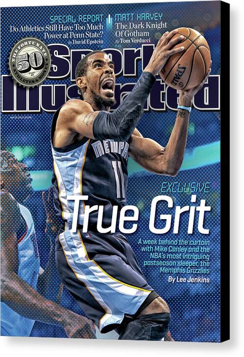 Magazine Cover Canvas Print featuring the photograph True Grit Exclusive. A Week Behind The Curtain With Mike Sports Illustrated Cover by Sports Illustrated